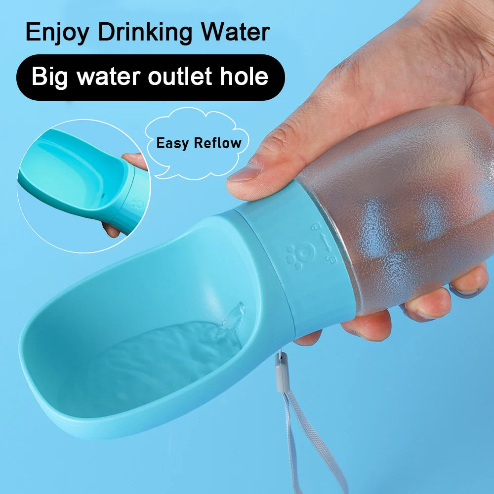 Showlu Smart General portable dog water bottle with leak-proof travel bowl, perfect for outdoor walks and pet hydration.