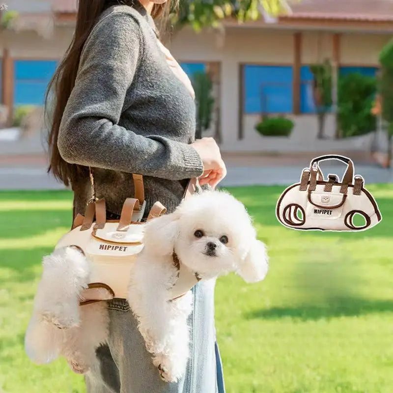 Showlu Pet Travel Carrier in portable shoulder bag style for small dog breeds, featuring breathable mesh and comfortable design.