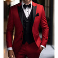 Men's slim fit tuxedo with peak lapel, 3-piece wedding suit by SHOWLU FASHION STORE, stylish formal attire for special occasions