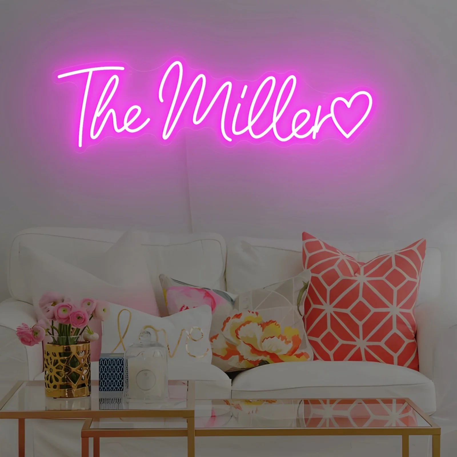Custom LED neon sign by Showlu Smart General with vibrant glowing light, ideal for home or office decor.