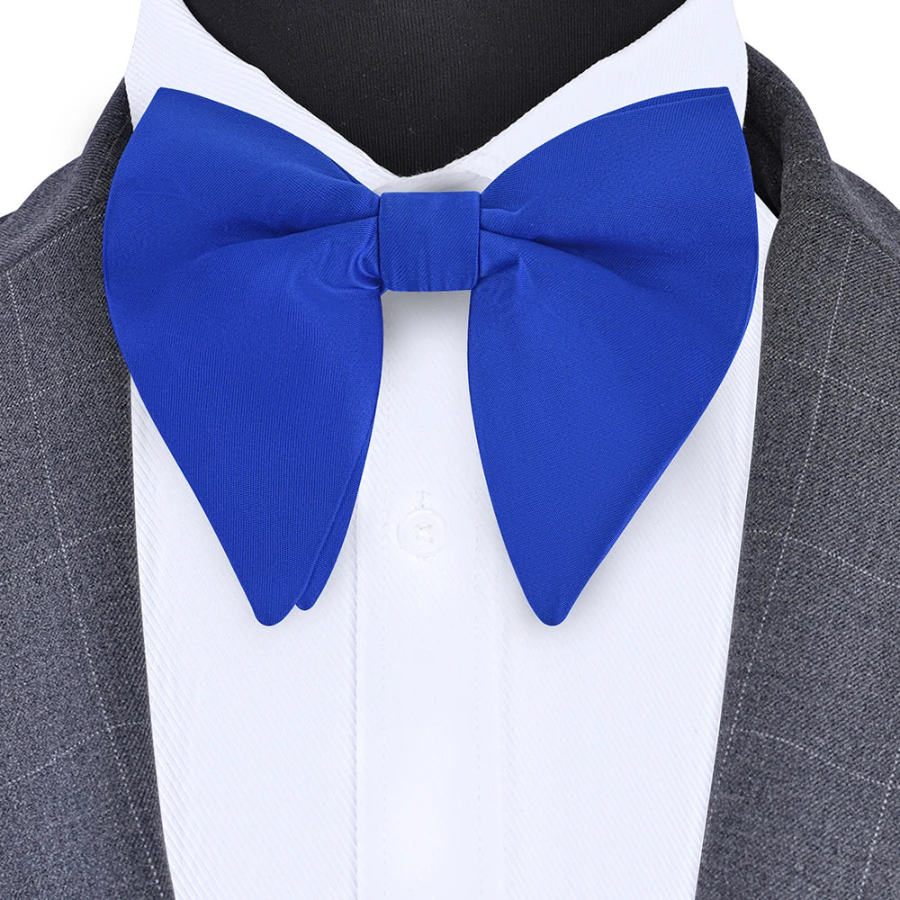 GUSLESON Fashion Pink Champagne Blue Solid Bow Tie For Men Classic Big Bowtie For Party Wedding Bowknot Adult Mens Tie