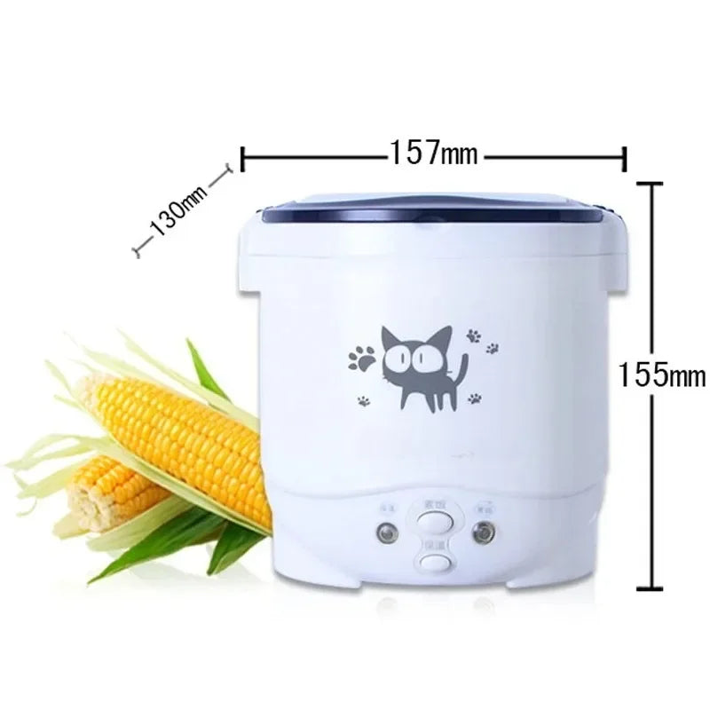 Showlu Smart General Mini Rice Cooker 2.0, compact kitchen appliance with stainless steel interior and digital controls.