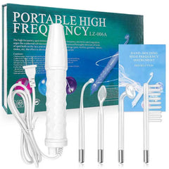 Facial Galvanic High Frequency Facial Therapy Wand For Hair Growth 4 In 1 Acne Removal Skin Care Glass Tube Facial Beauty Tools