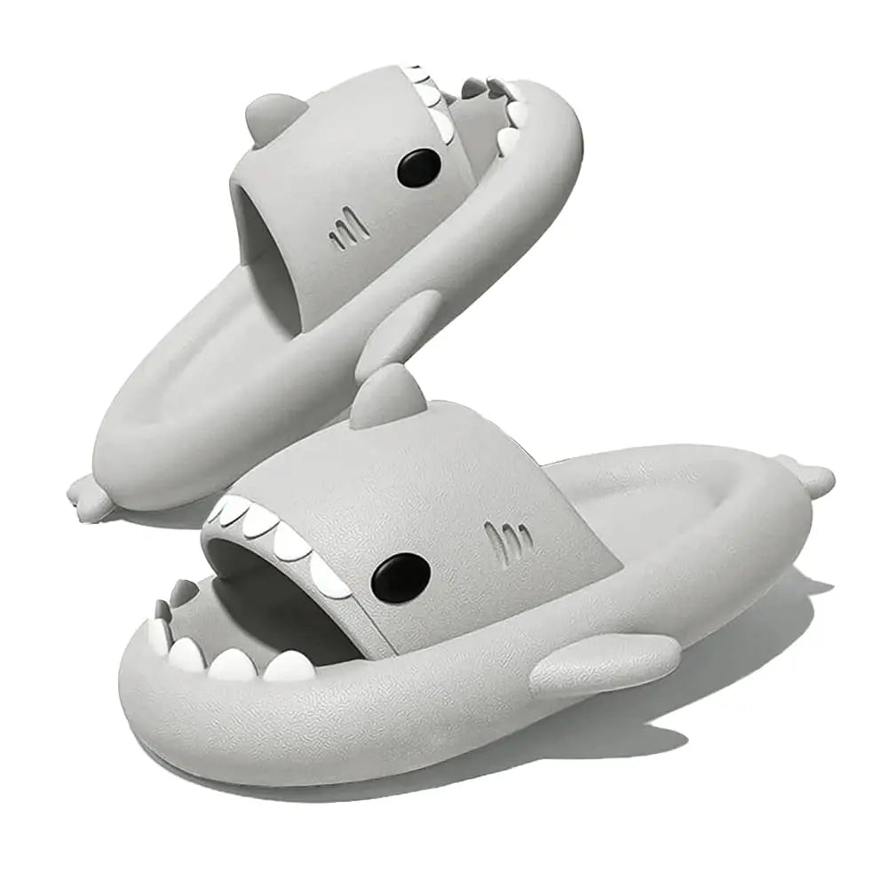 Kidmi Shark slides by SHOWLU FASHION STORE, anti-slip cloud slippers perfect for beach and shower use, featuring shark design.