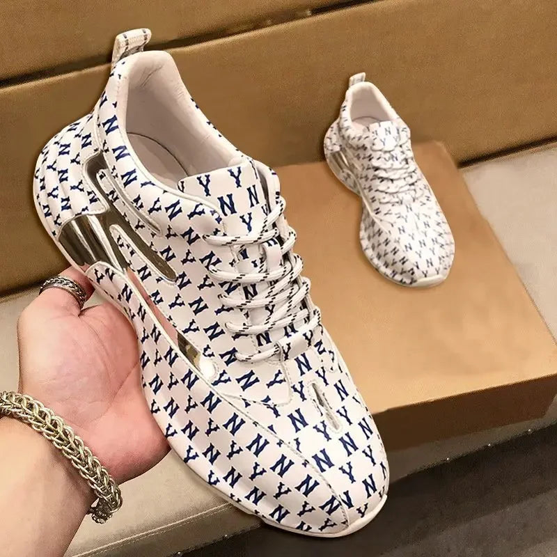 Men's breathable sports shoes by Showlu Fashion, low cut design with thick sole and casual outdoor running style.