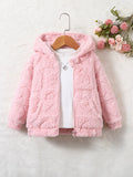 Showlu girls hooded cashmere knit coat in solid autumn fashion jacket style, featuring a cozy hood and soft cashmere fabric.