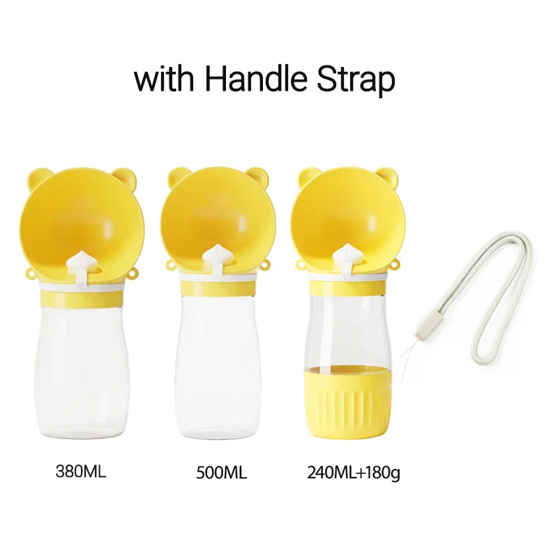Holapet 2-in-1 portable dog water bottle with leak-proof travel dispenser, ideal for outdoor walks and pet hydration.