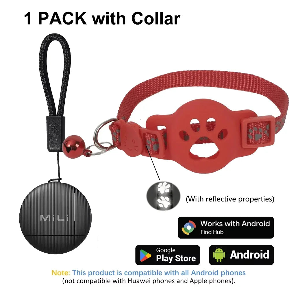 Showlu Smart General Pet GPS Tracker showing small device with LED indicators and keychain attachment for pet safety.