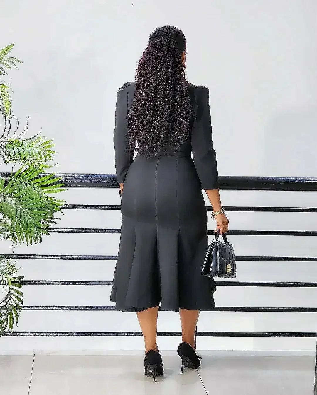 AOMEI Women's Mermaid Church Dress with long sleeves, modest design, and elegant fit, ideal for office or church occasions.
