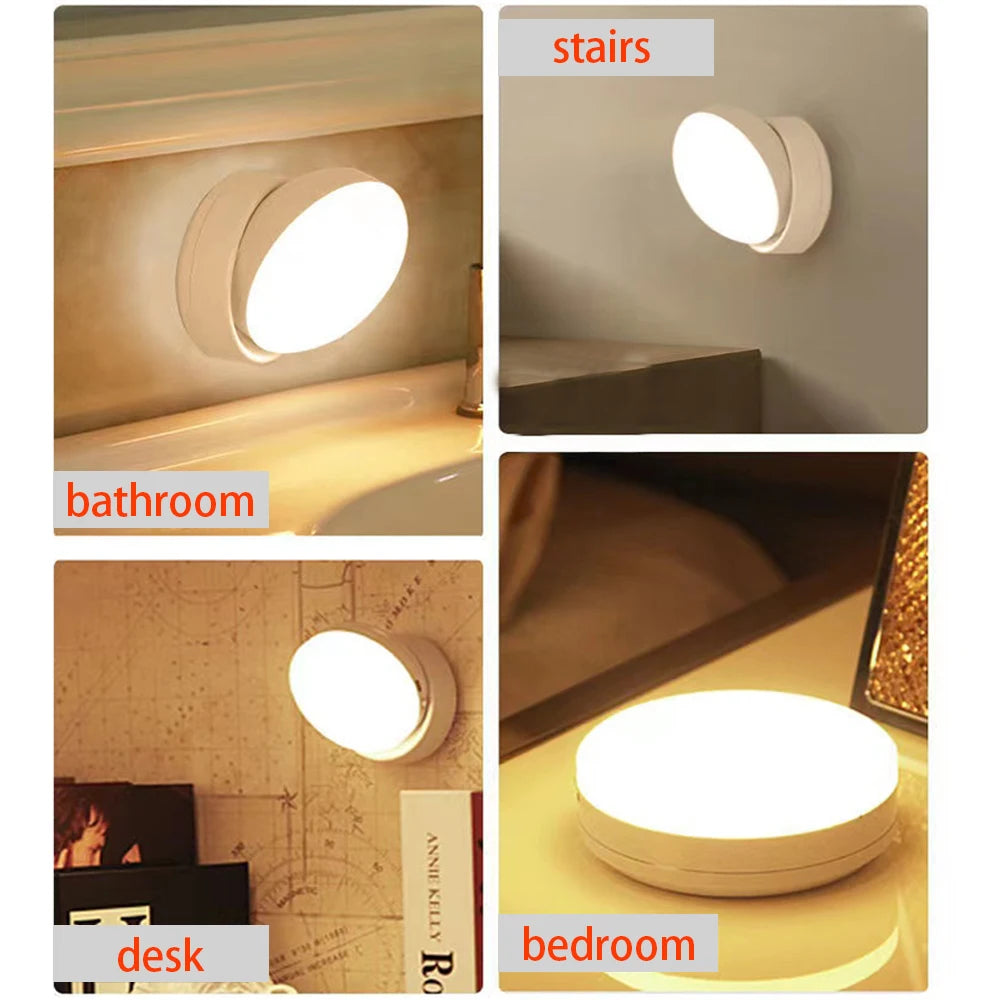 Showlu Smart Motion Sensor Night Light mounted on wall, providing ambient home decor lighting with motion detection feature.