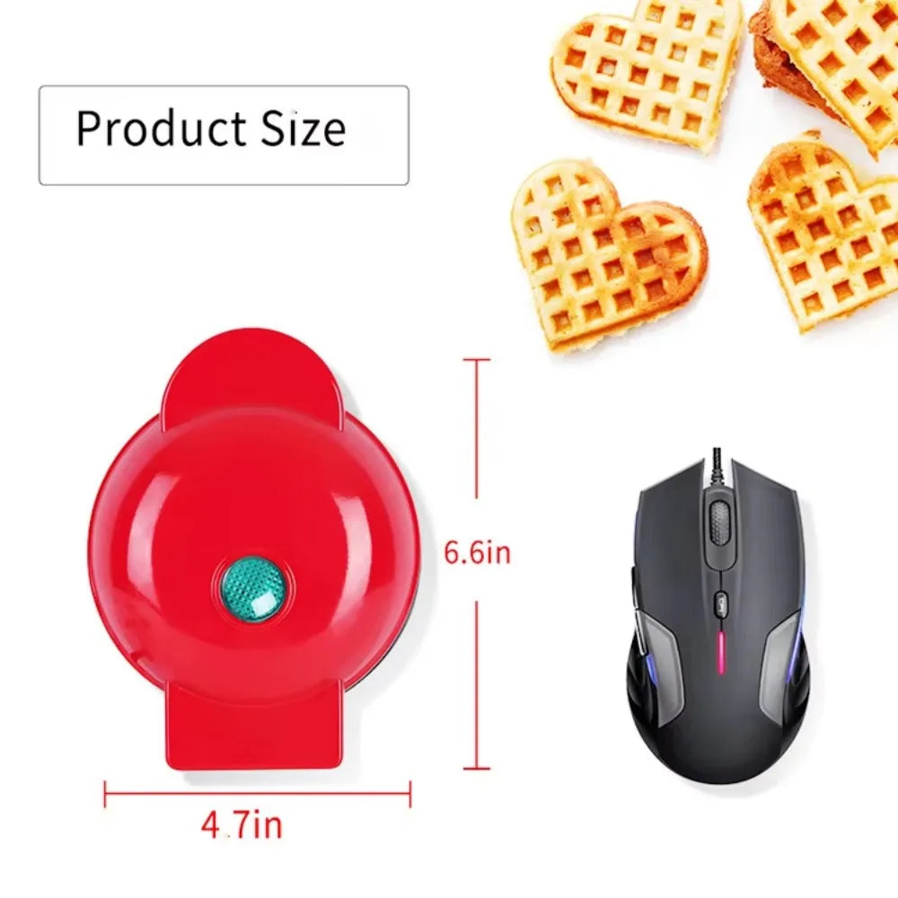 Showlu Smart General mini electric waffle maker with non-stick surface and 350W compact design, ideal for quick breakfast waffles.