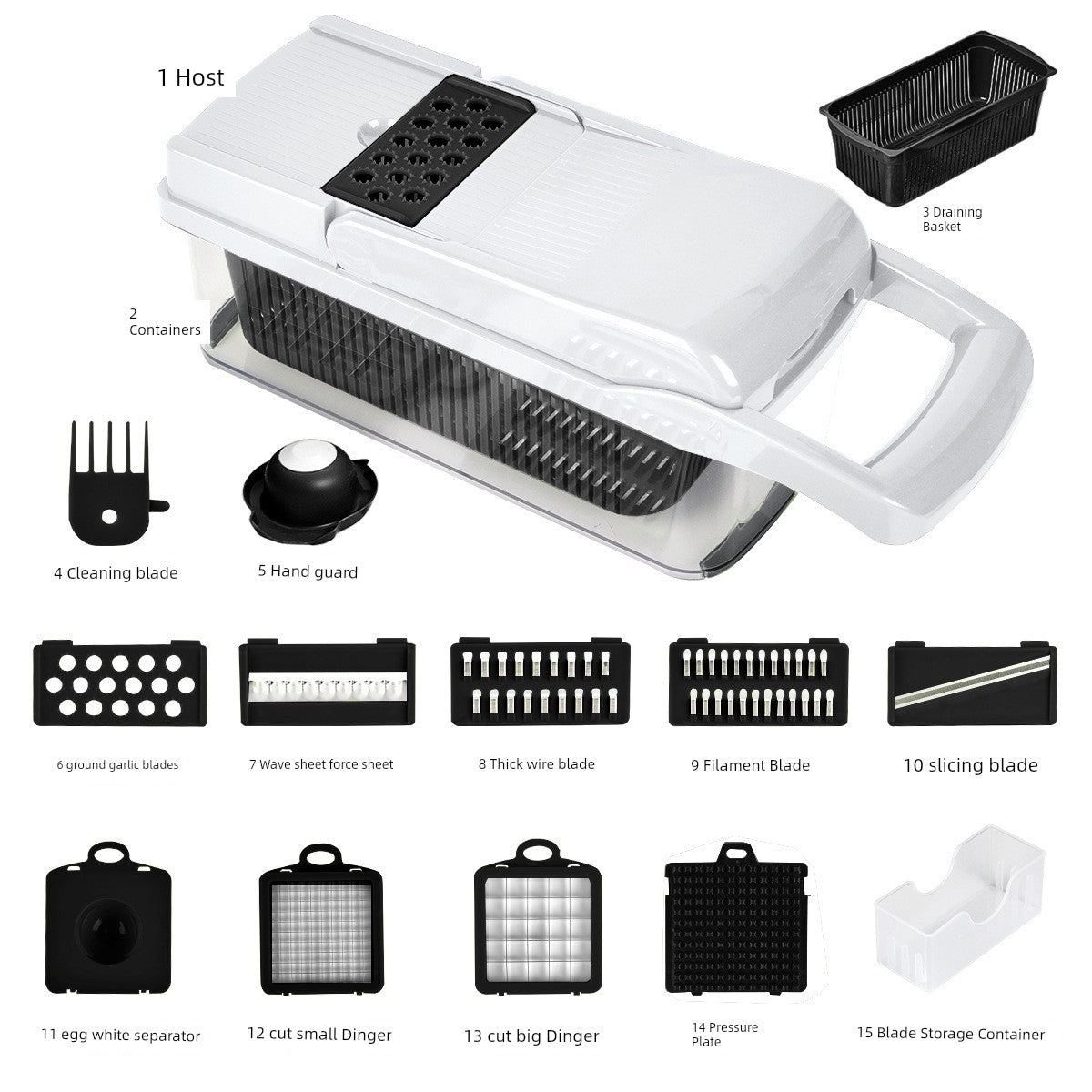 Showlu Multi-Functional Vegetable Cutter with dicer and slicer set, featuring stainless steel blades and ergonomic design.