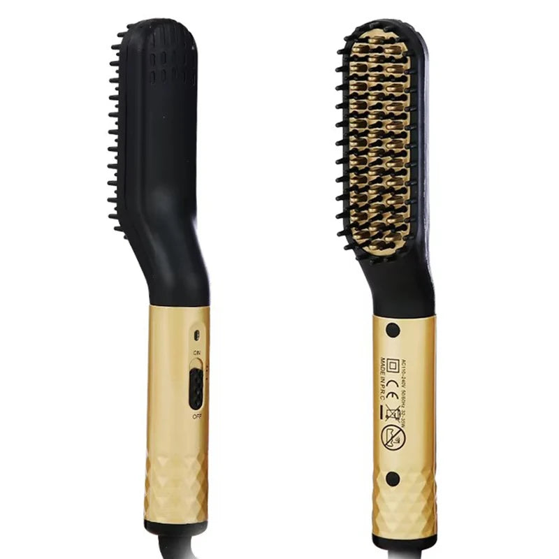 Showlu Smart General beard straightening comb with ceramic plates and ergonomic handle, designed for easy facial hair styling.