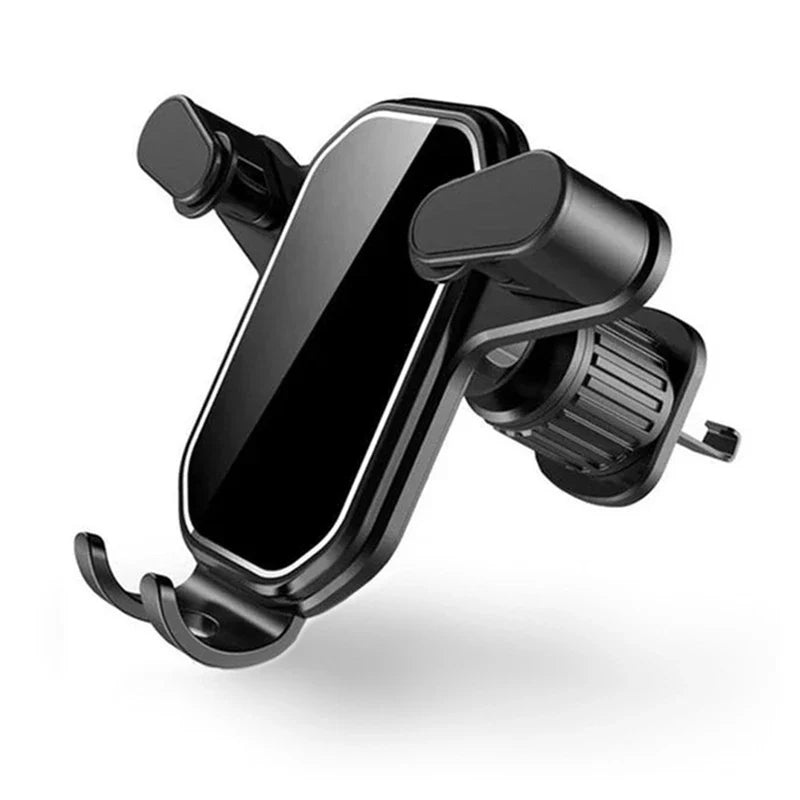 Gravity car phone holder by SHOWLU FASHION STORE mounted on a car air vent, displaying a smartphone securely held in place with a 360° rotation.