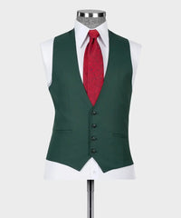 Classic Green Men's Suit Peak Lapel Groom Wedding Tuxedos Slim Fit 3 Piece Set Business Male Prom Blazer Vest Pants Outfit