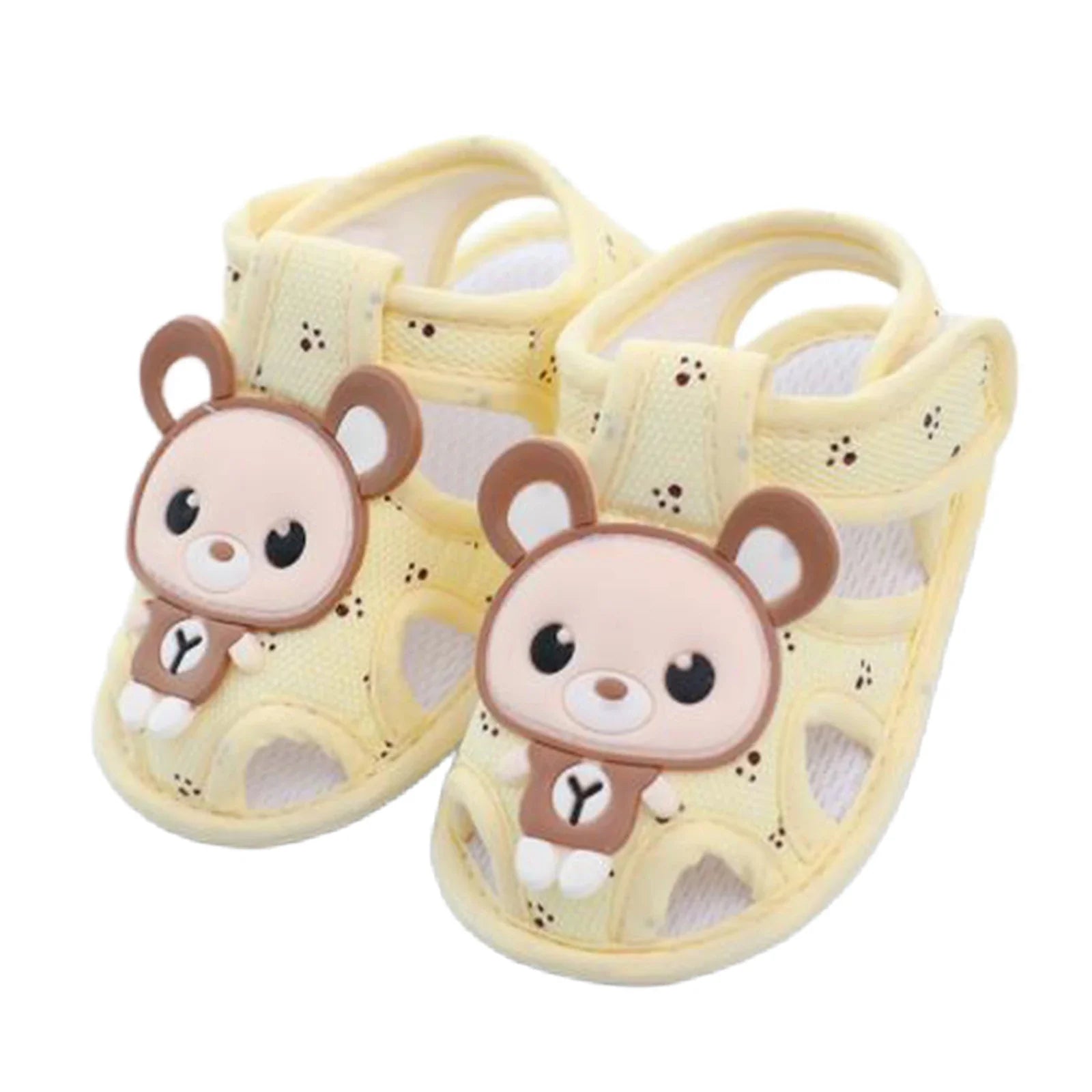 Cute cartoon non-slip baby sandals for toddlers from Emmababy First Walkers, featuring colorful designs and soft straps.