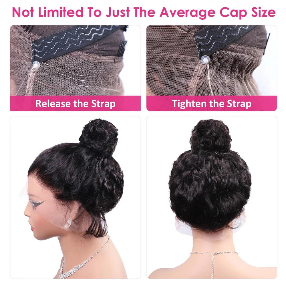 Deep wave 360 lace front wig by SHOWLU FASHION STORE, Brazilian Remy human hair with natural waves and full lace construction.
