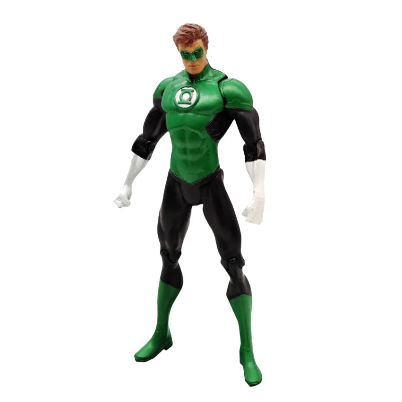 Justice League action figure by Bandai, 18cm movable PVC DC superhero toy with detailed design and poseable limbs.