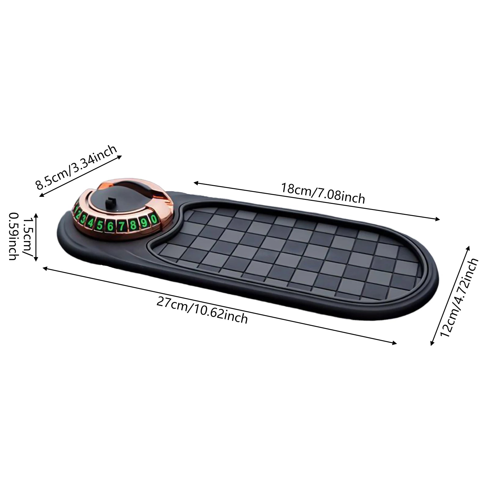 Showlu Smart General car dashboard anti-slip mat with textured surface for secure phone and small item placement.