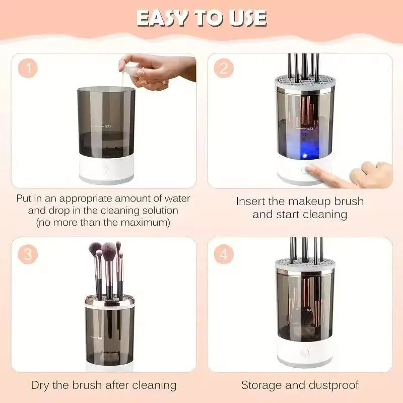 Showlu Smart Electric Makeup Brush Cleaner USB device for automatic deep cleaning of makeup brushes, compact and easy to use.