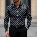 SHOWLU men's slim fit striped casual shirt with long sleeves, made of polyester fabric, stylish and comfortable for everyday wear.