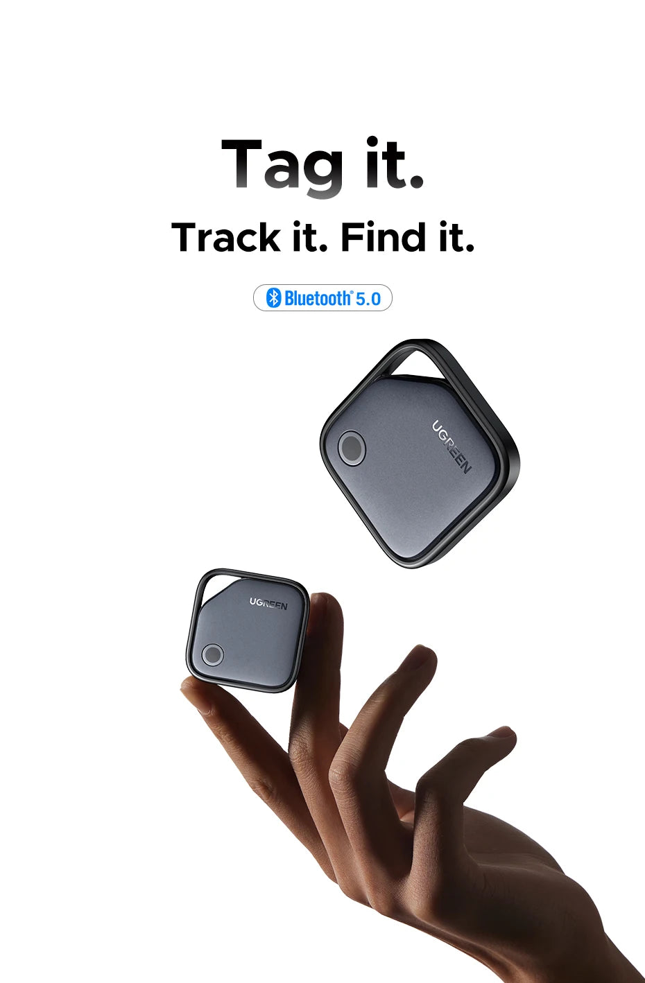 Showlu Smart General Bluetooth key finder with compact design, keychain attachment, and LED indicator for easy locating keys.