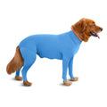 Showlu Dog Pajamas calming anxiety onesie and surgery recovery suit, soft fabric, blue color, designed for comfort and recovery.