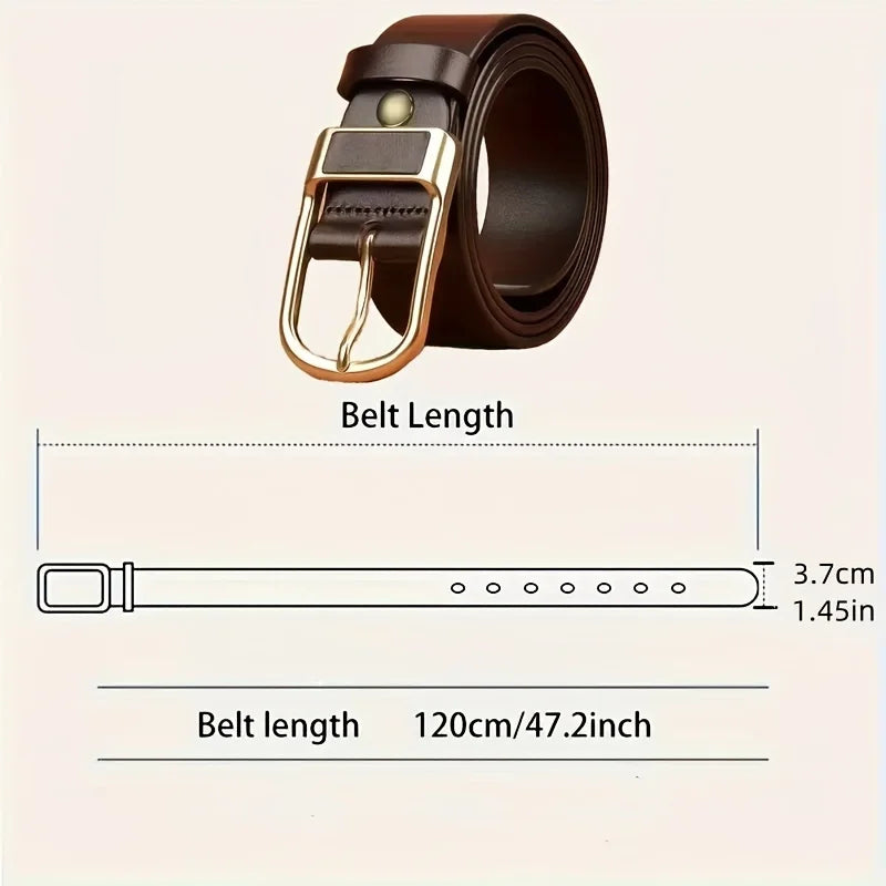 Men's PU leather cowboy belt with retro pin buckle from Showlu Fashion, featuring a stylish jeans belt design.