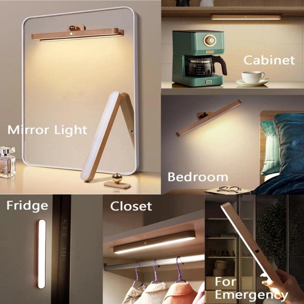 Showlu Smart General LED wall-mounted night lamp illuminating a modern bedroom wall with soft, ambient light.