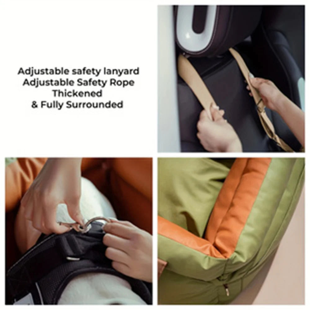 Showlu Portable Car Pet Carrier with breathable dog bed for backseat, ideal for comfortable travel with small dogs.