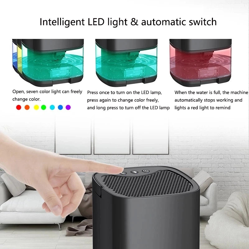 Xiaomi Mini Electric Dehumidifier by Showlu Smart General, compact 1000ML capacity, white plastic body with digital control panel
