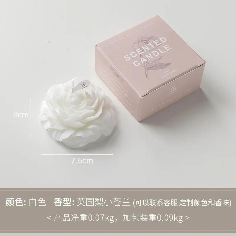 Scented candle with peony flower design, perfect for Mother's Day or birthday gift, from Showlu Fashion Store.