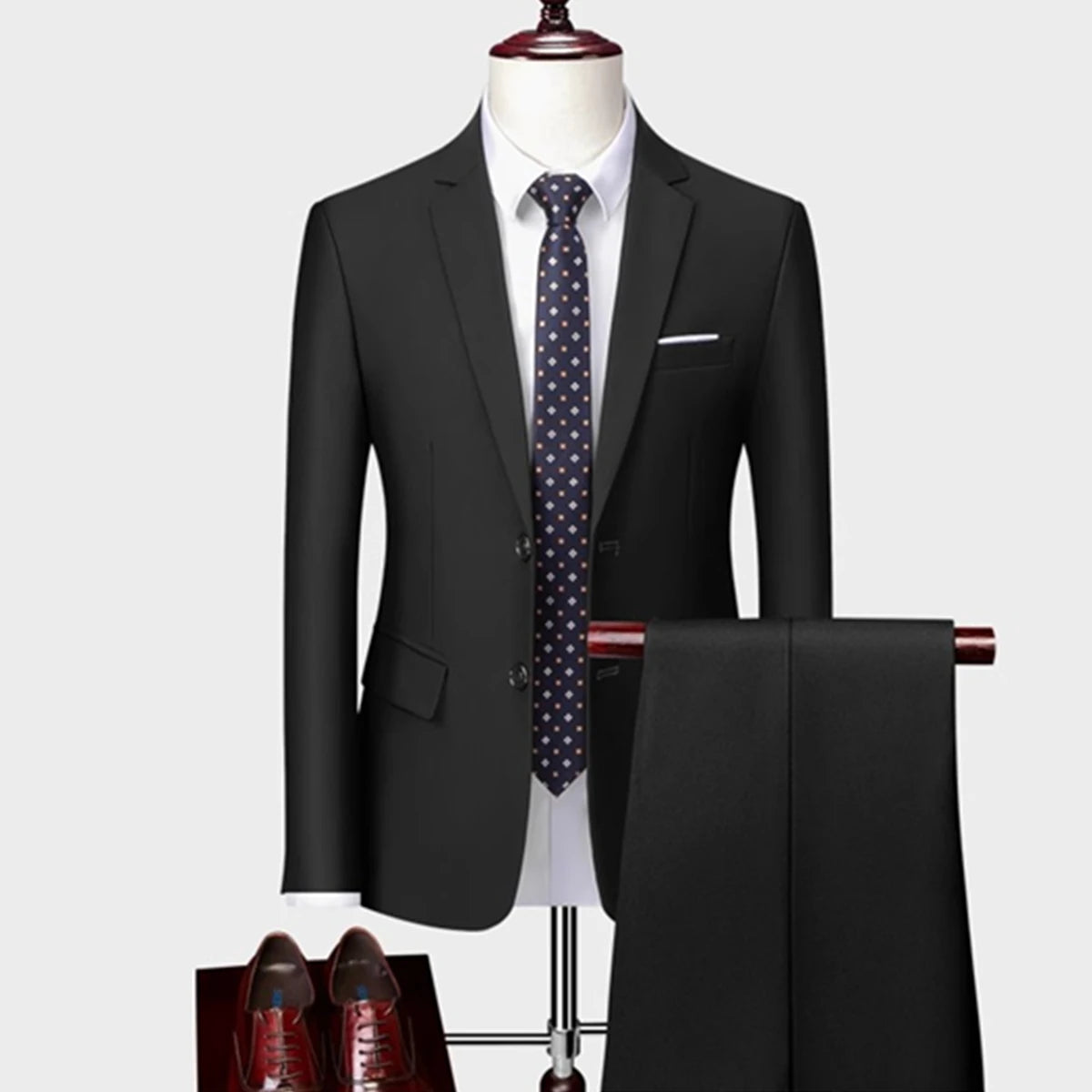 13 Color Basic Style Men's Casual Solid Color 3 Pieces Suits / Male One Button Blazers Jacker Coat Trousers Pants Vest Waistcoat