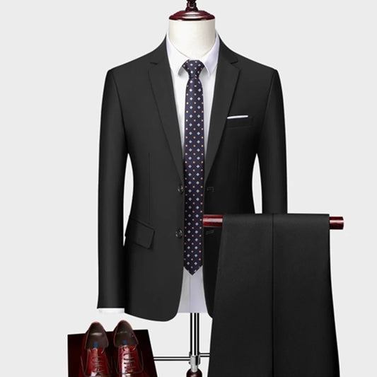 13 Color Basic Style Men's Casual Solid Color 3 Pieces Suits / Male One Button Blazers Jacker Coat Trousers Pants Vest Waistcoat
