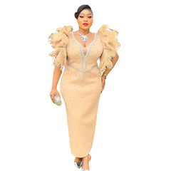 African Party Dresses for Women Plus Size Africa Clothes Dashiki Ankara Sequin Wedding Evening Sexy Bodycon Maxi Christmas Dress