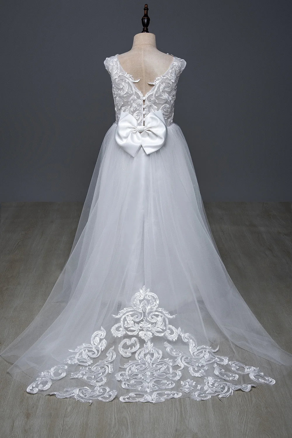 Baby online flower girl dress featuring lace and tulle for first communion, ball gown style by Showlu Fashion Store.
