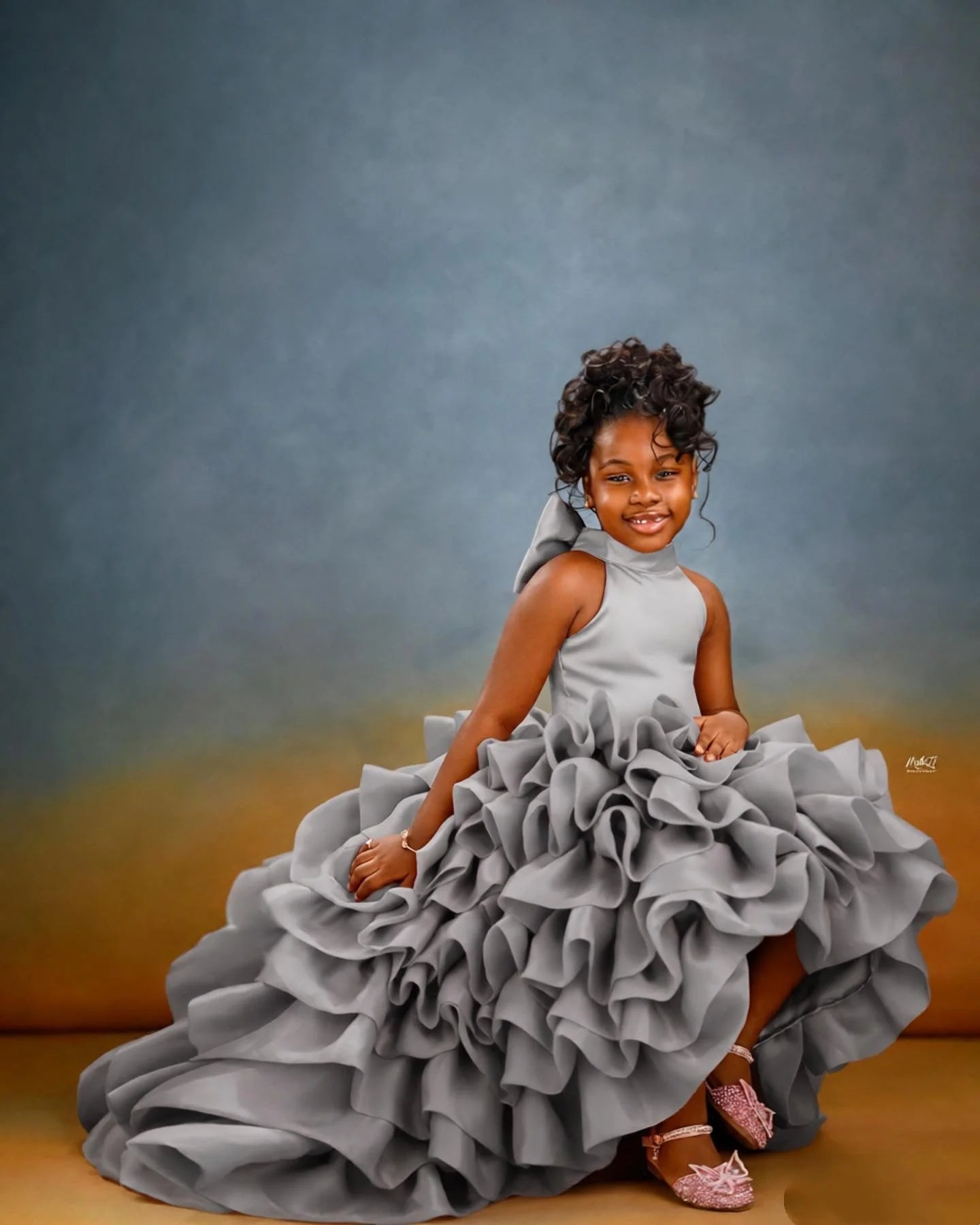 Pink High Low Flower Girl Dresses For Wedding Toddler Ruffles Birthday Party Photo Shoot Ball Gown Customized