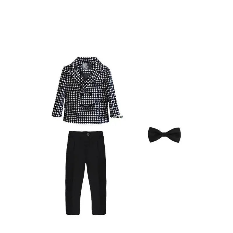 PsyMonster Boys white wedding tuxedo suit with 2-piece jacket and pants set, stylish formal attire for boys by SHOWLU FASHION STORE