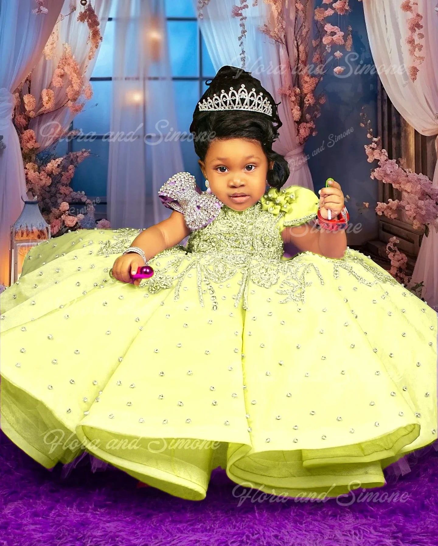 Purple Flower Girl Dresses For Wedding Luxury Crystal Quality Little Princess Evening Banquet Birthday Party Gown Customized