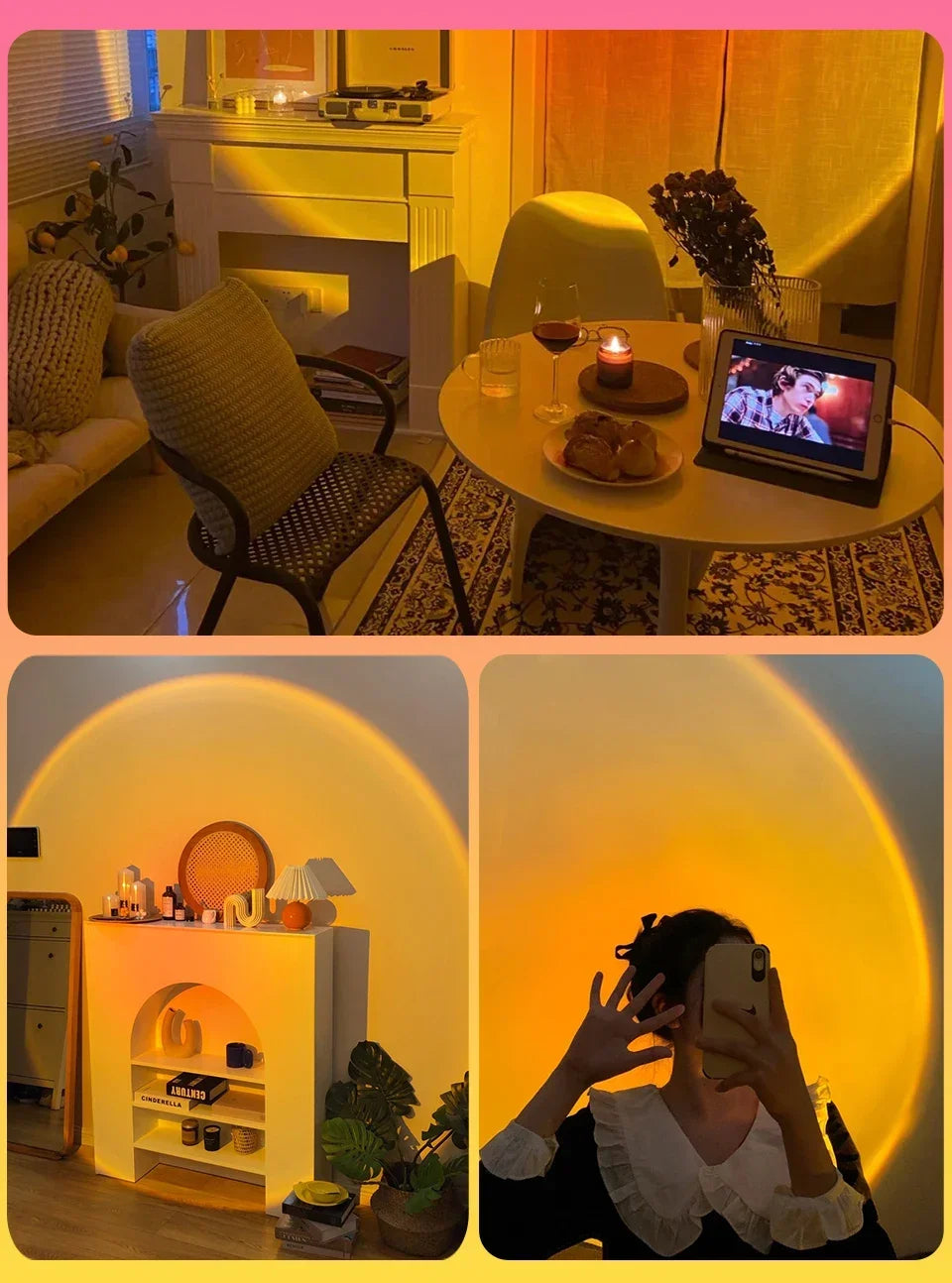 Showlu Smart General LED Sunset Rainbow Bar emits colorful sunset and rainbow lighting, ideal for modern home decor and mood lighting.
