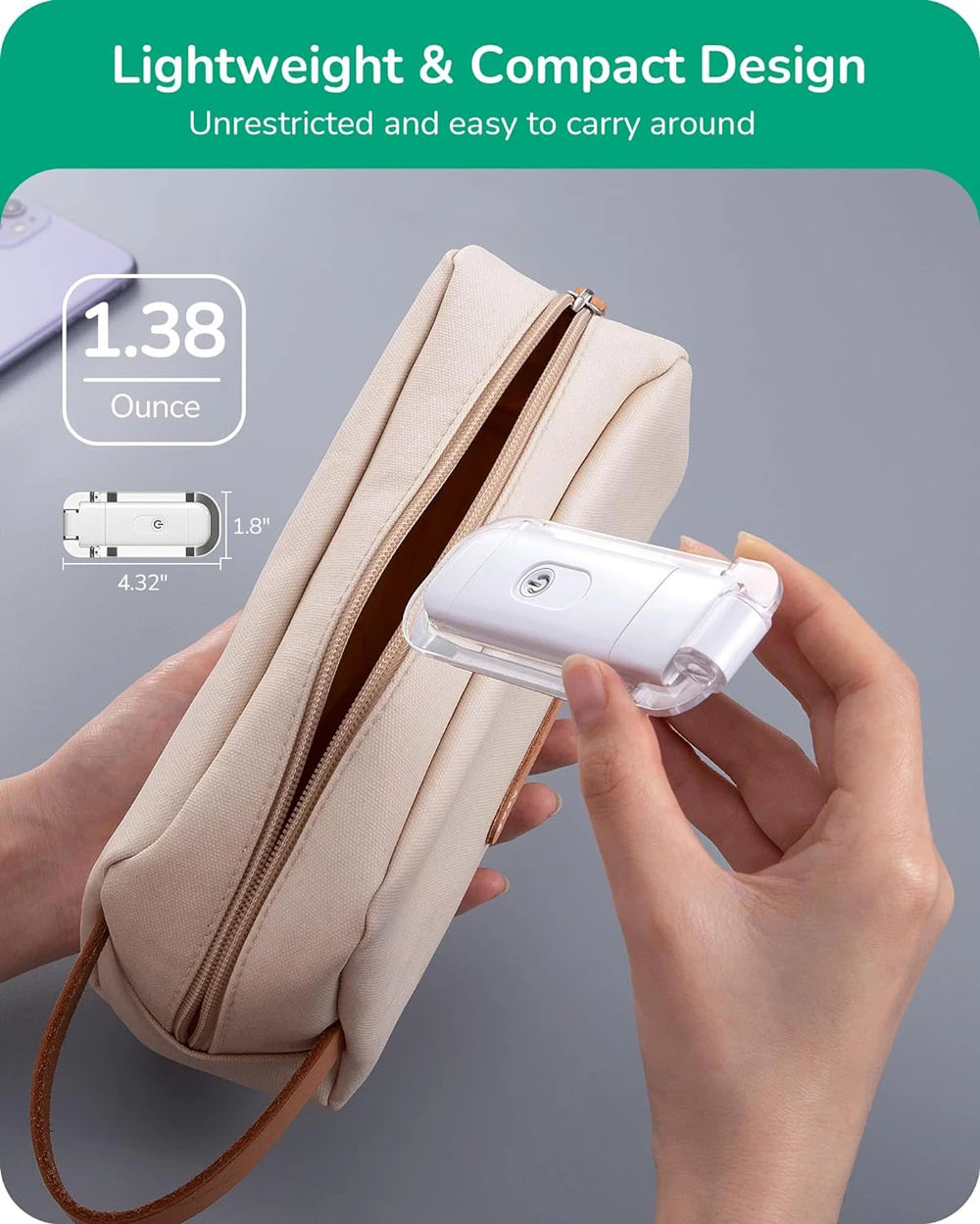 USB rechargeable amber book light by Showlu Smart General, showing a portable, compact reading light with amber LED glow.