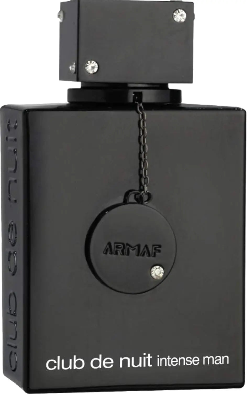 Armaf Club De Nuit Intense Man Eau de Toilette 3.6oz bottle with woody spicy fragrance, sleek design and clear glass container.