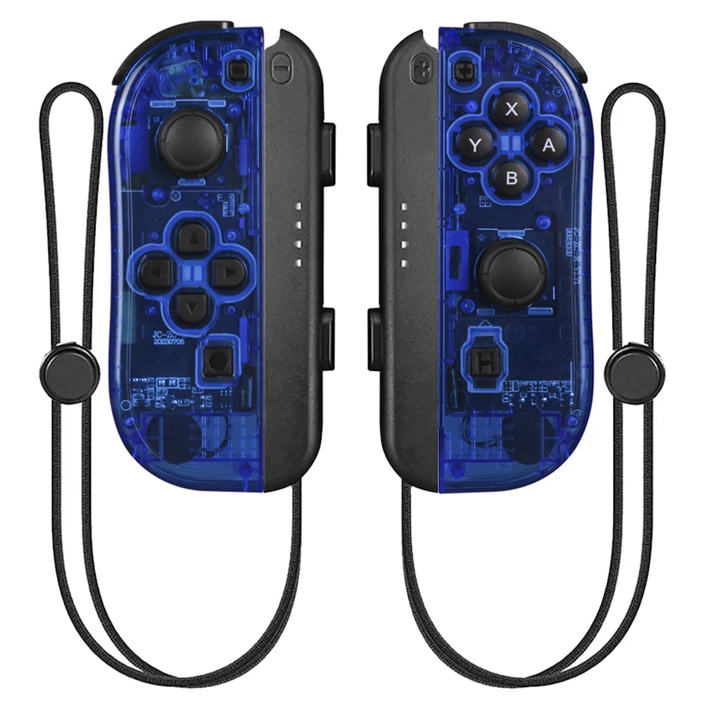 Wireless Joy Cons gamepad for Nintendo Switch with Bluetooth, vibration, turbo, and wake-up function, featuring ergonomic design.