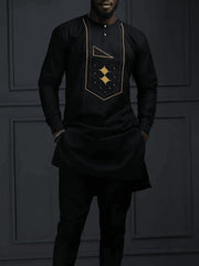 2025 New men's suit, white pocket, 2-piece set, luxury wedding casual suit, traditional African style of ethnic minorities