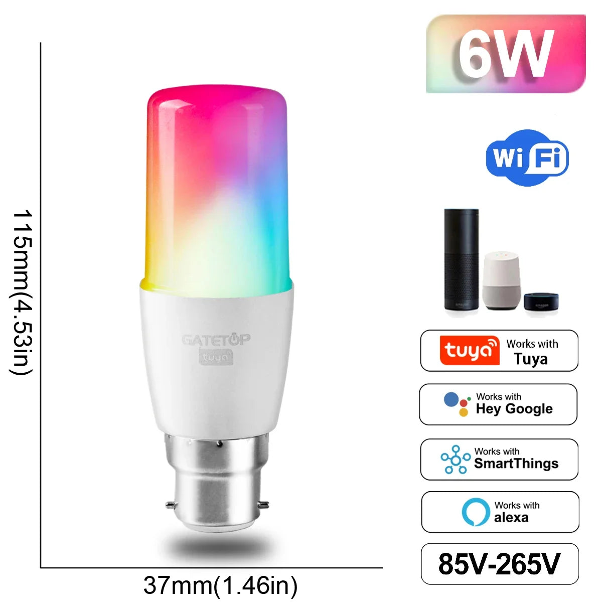 Showlu Smart General WiFi adjustable color LED spotlight bulb emitting vibrant light in a modern home setting