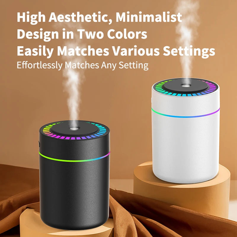 Showlu Smart aromatherapy essential oil diffuser with 180ml capacity and USB-C humidifier, black plastic design.