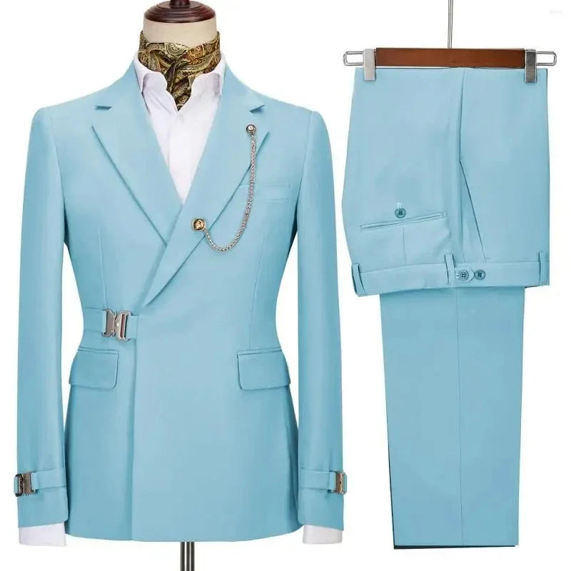 Men's slim fit Italian suit by SHOWLU FASHION STORE, featuring notched lapel tuxedo with two-piece design for formal occasions.