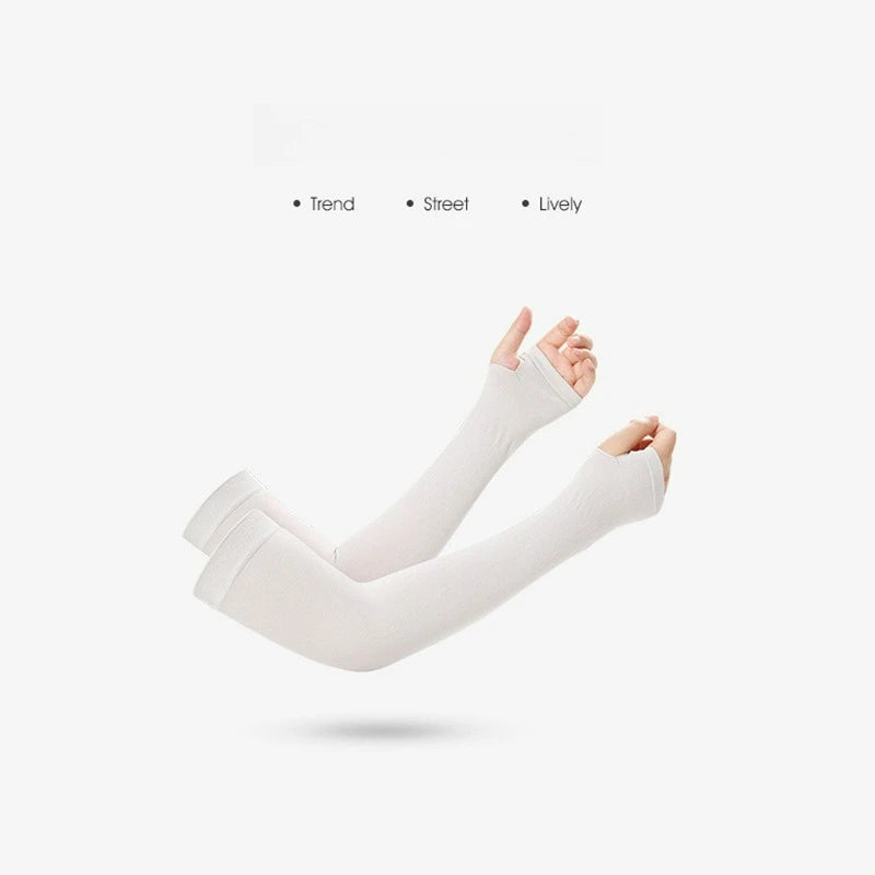 Showlu Smart General cooling arm sleeves in UV sun protection nylon with ice fabric for cooling comfort and sun protection.