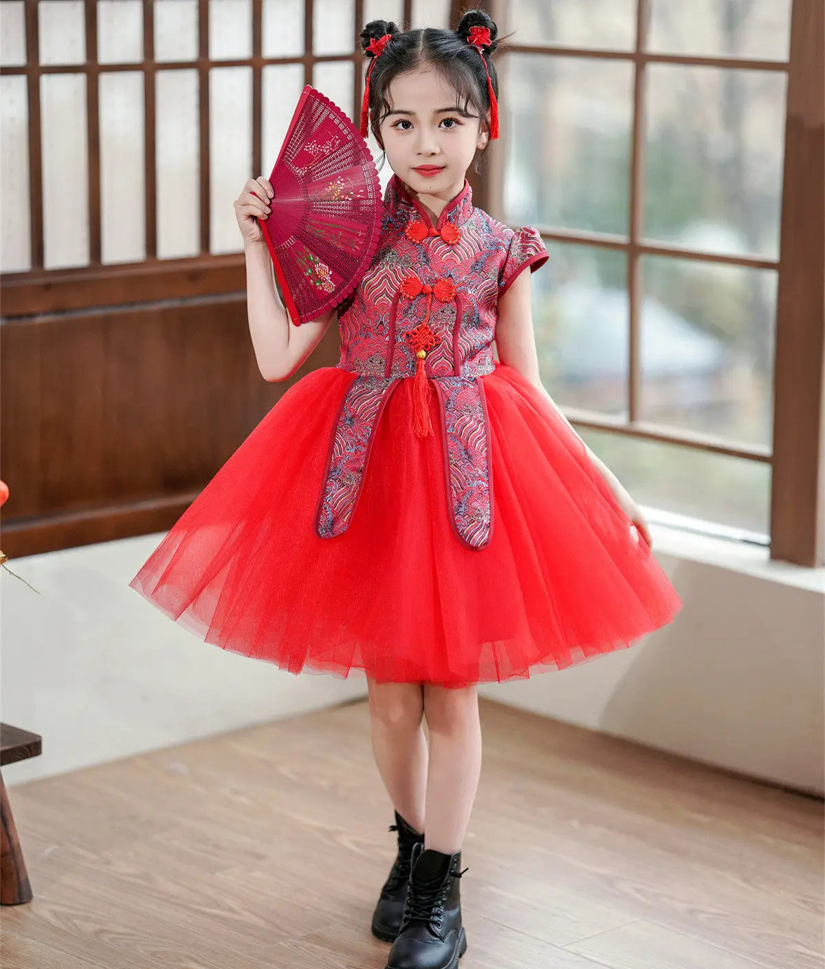 Party Cosplay Performance Costumes Cheongsam Dress Chinese Dress Qipao Children Clothing Ethnic Style Girl New Year Kids Clothes