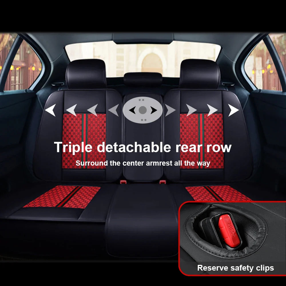 SHOWLU Universal PU leather car seat cover for SUV, four-season cushion, durable and comfortable automotive seat protection